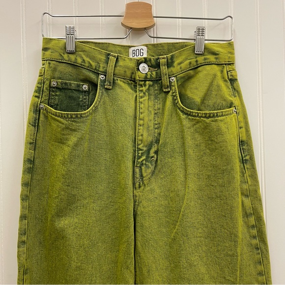 Urban Outfitters | BDG High Rise Baggy Jeans in Electric Green Sz 27 - Picture 5 of 10